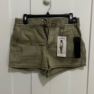 (SOLD) Simple Society Super High Rise Carpenter Green Shorts
